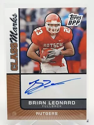 Brian Leonard 2007 Topps DPP Class Marks Autograph CM-BL Scarlet Knights READ! • $4.99