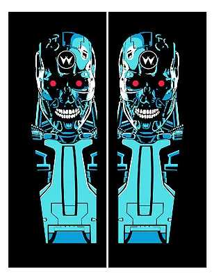 Terminator 2 Pinball Headbox Decal Set Left & Right Plus Coin Door Decal • $199