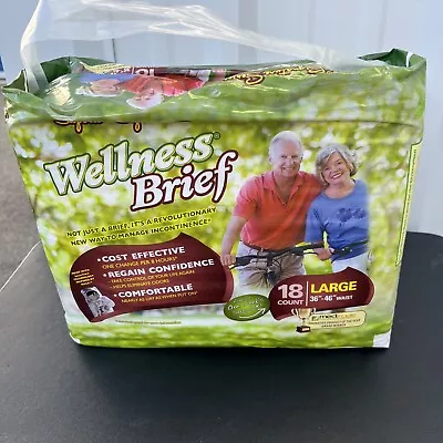 Wellness Brief Superio Adult Diapers Size L (36”-46”) 18 Count • $25