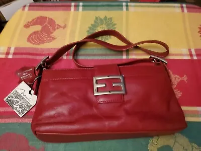 Vintage HandBag By MARLO Deep Red Soft Leather Purse Removable Strap • $25