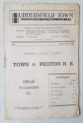 £0.01 • Buy Huddersfield Town V Preston North End Div 1 1948 Official Programme 1p Start