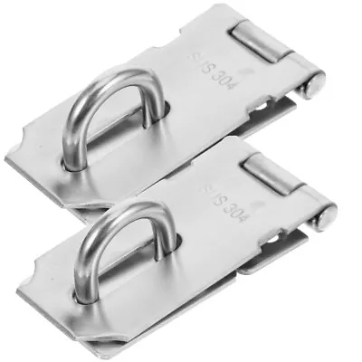 2Pcs Shed Lock Latch Pad Latches Stainless Steel Door Buckle Locks Padlock • $13.40