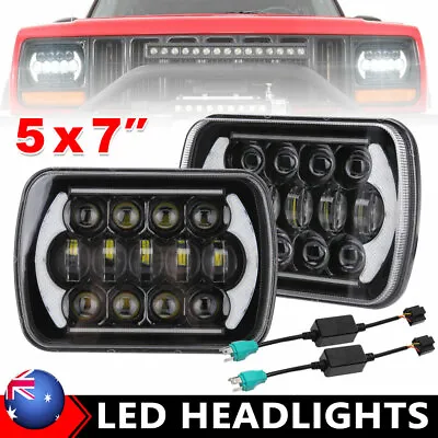 For 1983-2004 Toyota Hilux LED Headlights 5X7'' Hi/Lo Beam DRL Head Light Kit AU • $75.91