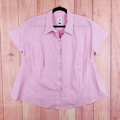 CABI Pink Striped Button Front Shirt Sz M Medium  • $15.07