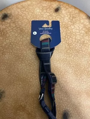 Vera Bradley NWT Pet Collar Large 27408 Tartan Plaid NEW Dog Navy • $12