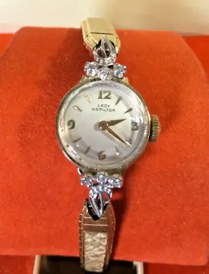 Vintage Lady Hamilton 14K Gold And Diamonds Award Watch Western Electric • $300