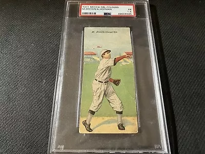 1911 T201 Mecca Double Folders Mordecai Brown Arthur Hofman Card PSA 1.5 • $279.99