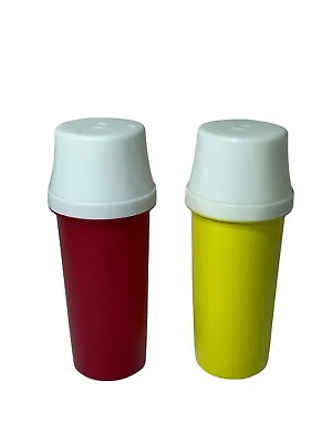 Vintage Tupperware Ketchup 1329-7 & Mustard 1329-1 Pump Dispensers Set TW#1 • $17.99