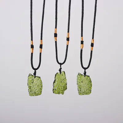 5Pcs Natural Rock Czech Moldavite Energy Meteorite Impact Glass Pendant Necklace • $20.99
