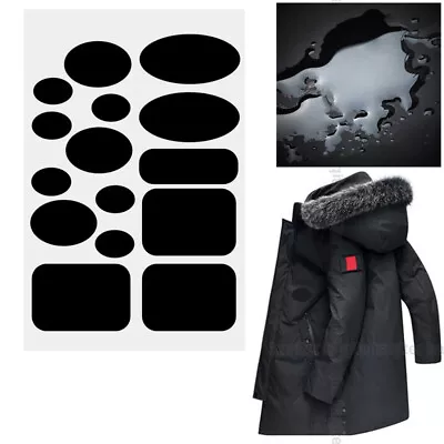 Self Adhesive Black Patches Down Jackets Pants Repair Washable Sewing Fabric • $3.22