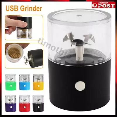 Electric Auto Herb Tobacco Grinder Crusher Machine USB Rechargeable Portable AU • $15.18