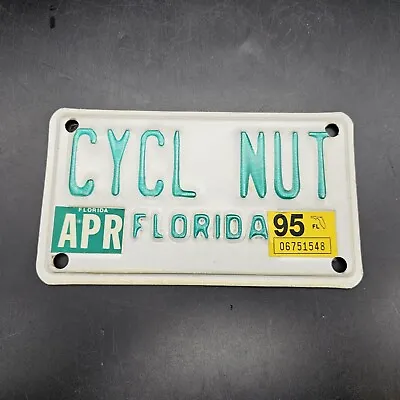 Vintage Florida Motorcycle License Plate  Cycl Nut  • $125