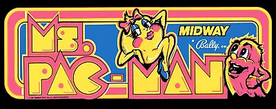 Ms PacMan (Ms. Pac-Man) Arcade Marquee/Sign (26  X 8 ) • $14.95