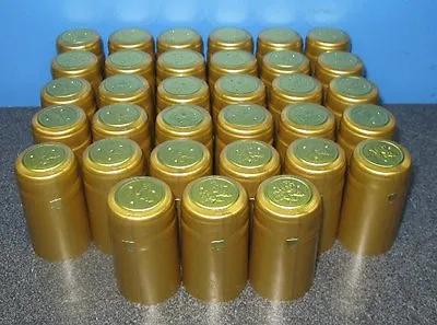 $6.95 • Buy Shrink Capsules 25 Large Nugget Gold Winery Quality Pvc Heat For Wine Bottles