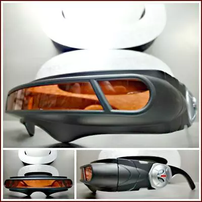 SPACE ROBOT PARTY RAVE COSTUME CYCLOPS FUTURISTIC SHIELD DJ SUN GLASSES Red Lens • $13.99