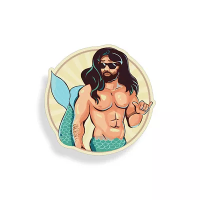 Mermaid Merman Sticker Laptop Cup Beach Man Boy Car Vehicle Window Bumper Decal • $2.95