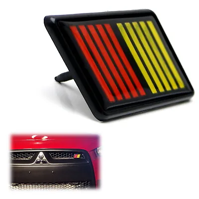 Red/Yellow Grille Badge Emblem W/Rear Mounting Panel/Tooth Locks For Mitsubishi • $13.49