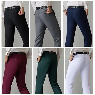 Men Bell Bottom Flare Pants Slim 70s Formal Dress Bootcut Trousers Work Casual • $43.70