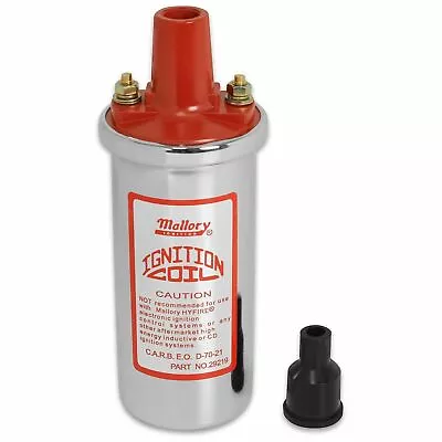 Mallory 29219 Performance Ignition Coil Chrome Canister Red Top Unil/Mbi 1.4ohm • $73.90