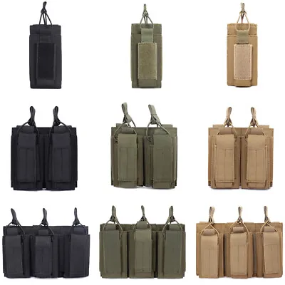 Tactical Molle Magazine Pouch Holder Single Double Triple Rifle Pistol Mag Bag • $9.99