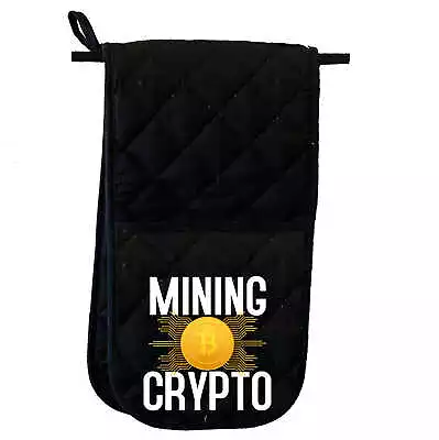 Mining Bitcoin Funny Novelty Mitt Kitchen Cooking Glove Mitts Double Oven Gloves • $16.95