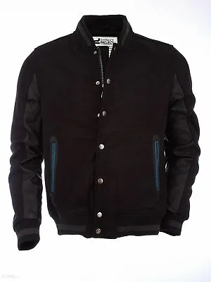 Mens Wool Mix Jacket D Struct Coat Padded Baseball Varsity Bomber Winter New • £24.99