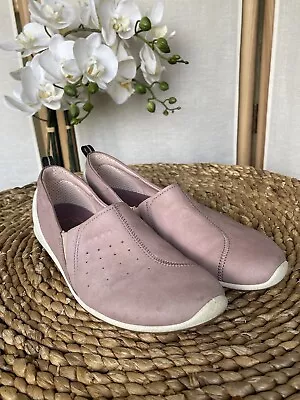 Ecco Biom Pink Leather Slip On Shoes EU 38 UK 5 • £20