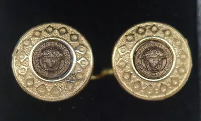 Genuine Versace Medusa Gold Color Cufflinks Large 22mm 1  • $59.99