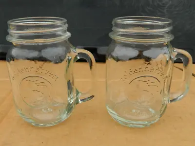 Lot Of 2 Vintage 16 Oz Golden Harvest Mason Drinking Jars With Handles-EUC • $12.50