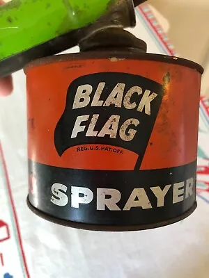 Vintage Black Flag Tin Metal Insect Killer Spray Pump Can Empty USA • $18