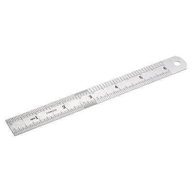 Stainless Steel Ruler 6-inch (15cm) Straight Ruler Inches And Metric Scale • $6.62