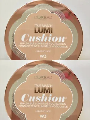 2 PACK NEW SEALED L’Oreal Paris True Match Lumi Cushion Foundation W3 Nude Beige • $19.50