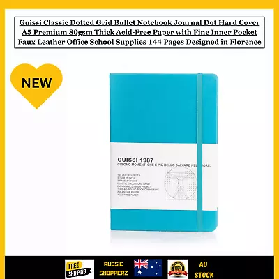 New Guissi Classic Dotted Grid Bullet Notebook Journal Dot Hard Cover A5 Premium • $21.95