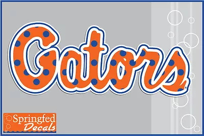 Florida Gators POLKA DOT GATORS SCRIPT LOGO Vinyl Decals UF Sticker! • $4.95