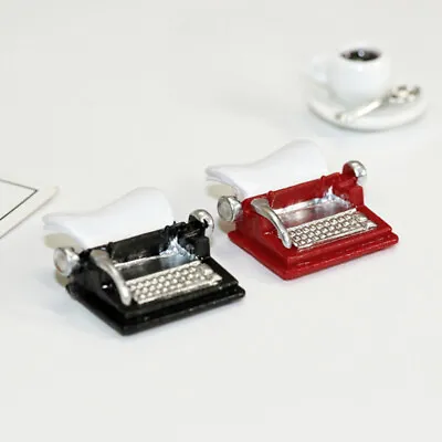 Miniatures 1:12 Scale Dollhouse Vintage Mini Typewriter Model Study Decorate • $8.69