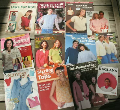 Lot Of 12 Vintage Knitting Pattern Books Summer Tops Vests Leisure Arts Annie's  • $18.99