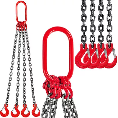 4 Legs 1Mx8MM Chain Sling 4T G80 Steel Lifting Chain ACTIVE DEMAND HOT GOOD • £46.79