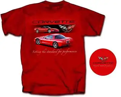 C5 Corvette Setting The Standard For Performance Adult Red Cotton Tee Shirt Gm • $23.79