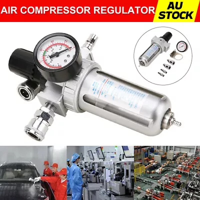 Air Compressor Regulator Water Trap Lubricator Moisture Water Oil Filter Mount • $24.95