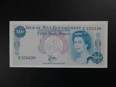 SUPERB 1980's ISLE OF MAN 50p BANKNOTE FRESH ORIGINAL UNC • $13.56