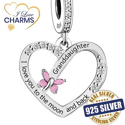 💝 Granddaughter Charm I Love You To The Moon & Back 925 Sterling Silver Gift • £16.94
