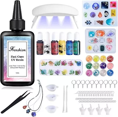 UV Resin Kit With Light116Pcs Resin Jewelry Making Kit With 100G Fast Cure C... • $81.09