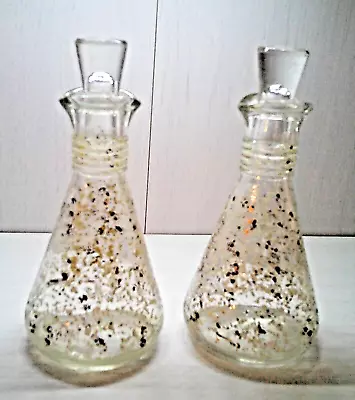 Anchor Hocking Vintage Speckled Enamel Glass Cruet Set Of 2 • $9.99