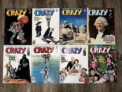 CRAZY Comic LOT Of 8 1977 MAD Vintage Satire MAGAZINE STAR WARS JAWS DARTH VADER • $60