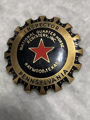 RARE VTG INSPECTOR Natl QUARTER HORSE RACE RACING PIN Badge Pennsylvania Enamel • $40.50