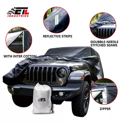 2 Door Jeep Wrangler Car Cover For Jeep Wrangler CJYJTJ & JK Waterproof Black • $52.79