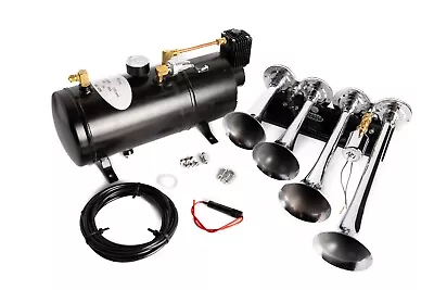 Train Horn Kit Air 12v 1g 4 Trumpet 150 Psi For Cars/truck Loud Viking Horns • $208.75