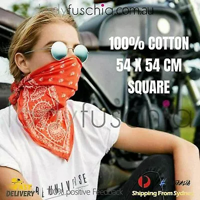 BANDANAS Paisley 100% COTTON Head Wrap Face Shield Summer Men Women Bike Scarf • $3.95