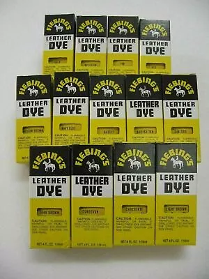 $9.59 • Buy Fiebing's Leather Dye W/ Applicator - 17 COLORS - Pic - A - Color -  4 OZ   NEW