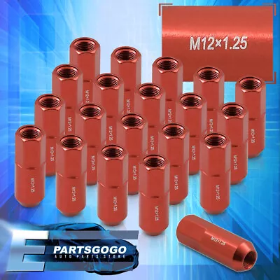 20PCS M12x1.25mm Heavy Duty Steel Open Extended JDM Wheels Rims Lug Nuts Set Red • $18.99